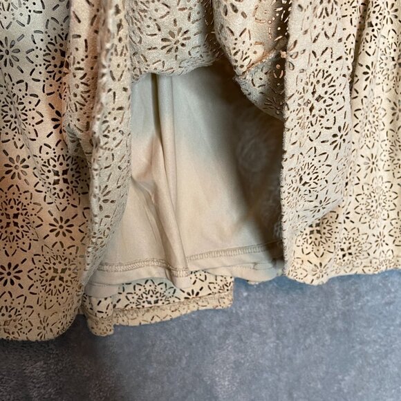 Altard State Juniors Faux Suede Leather Mandala Geometric Circle Skater Skirt L - Picture 5 of 11